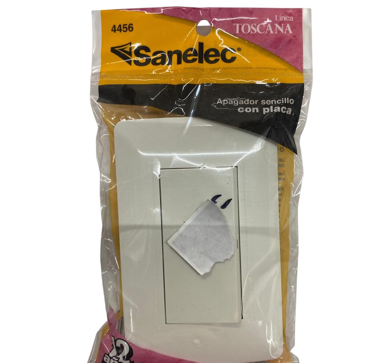 Apagador Sencillo Con Placa Sanelec